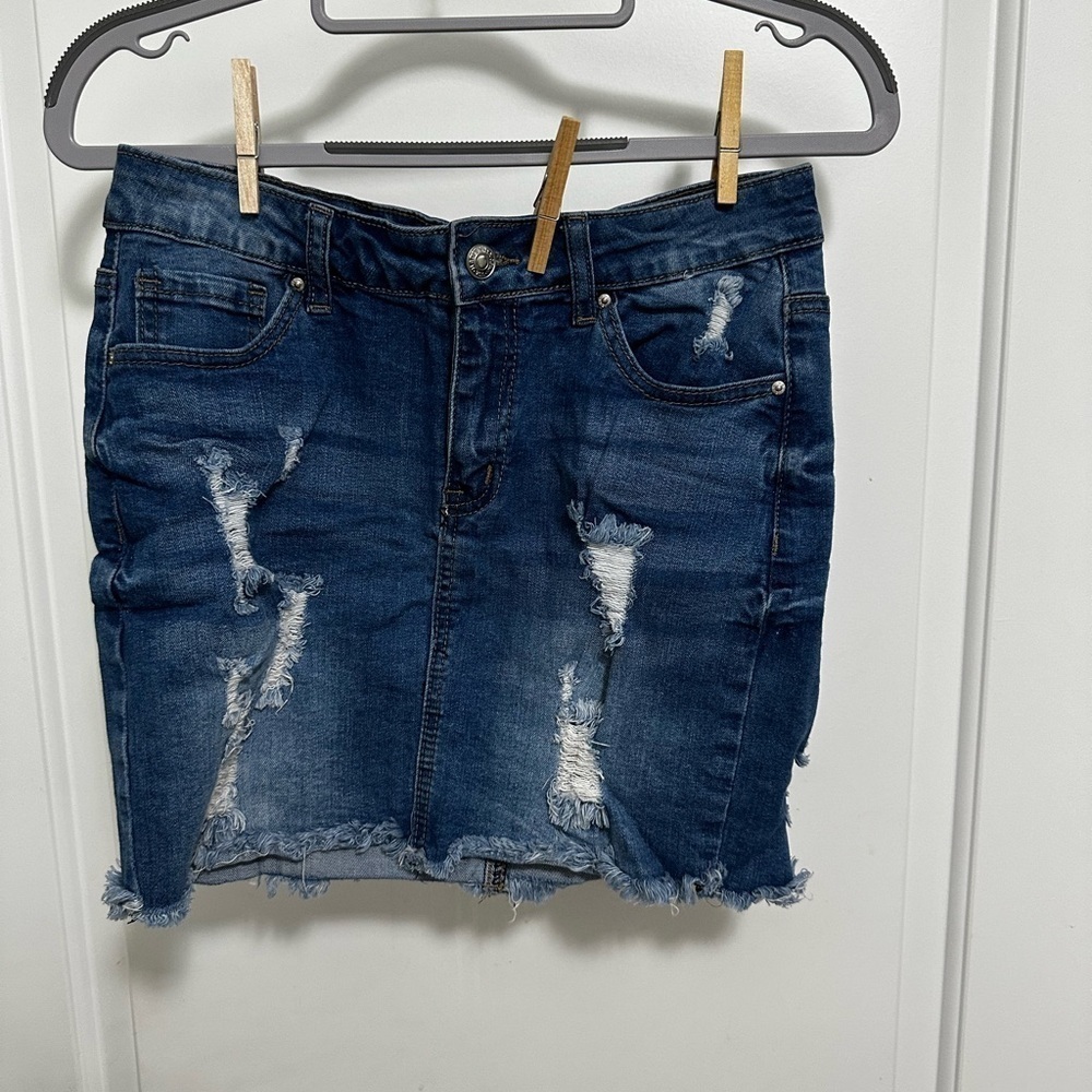 Wax Jean Cotton Denim Jean Skirt Size Medium
